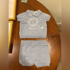 Janie and Jack Light Blue Baby Knit Set